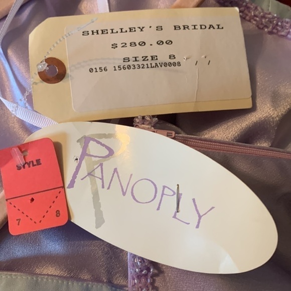 Panoply 2 Piece Maxi Gown 1 Shoulder Crop Top and Maxi Skirt Lavender Size 8 - Picture 5 of 15